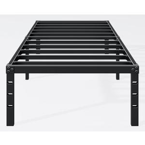 14 Inch Twin Bed Frame - Sturdy Metal Platform Twin Size, No Box Spring Needed, Heavy Duty, Easy Assembly, Strong Bearing Capacity, Under Bed Storage, Black
