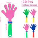20 Packs Hand Clappers, Noise Makers Party Favors Plastic Clapper, Cheer Clappers for Holiday Events, Sporting Events, Mixed Colors