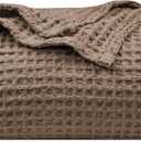 PHF Ultra Soft Waffle Weave Blanket King Size 104"x 90"- Washed Lightweight Breathable Cozy Woven Blanket for Bed - Aesthetic Decor for Couch Bedding Sofa Home Car - Cocoa Brown