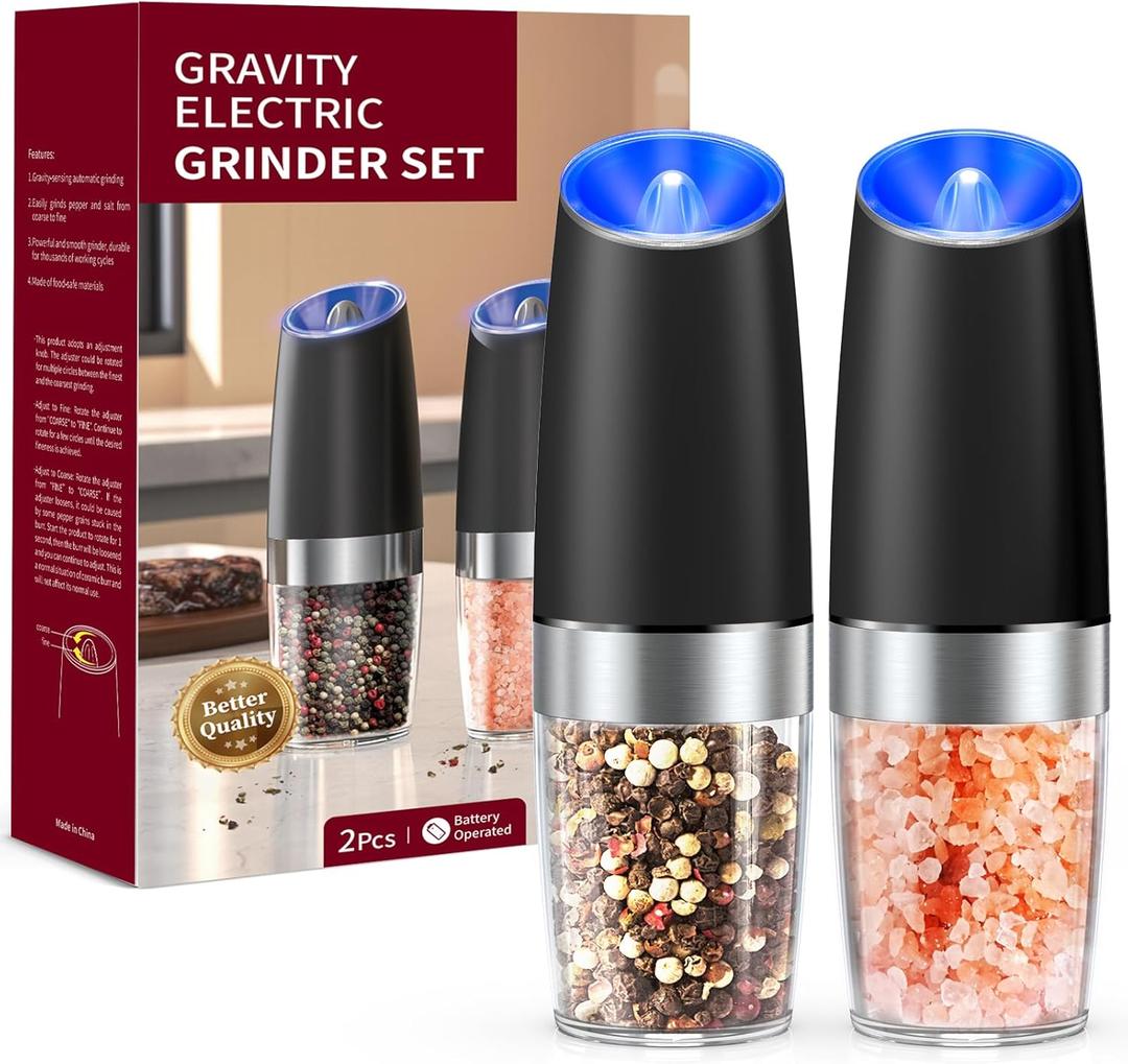 Gravity Electric Salt and Pepper Grinder Set