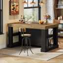Tribesigns 55" Kitchen Island with Seating and Storage, 3-Tier, Farmhouse, Large