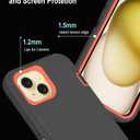 Tall silver for iPhone 15 Case with [2 Screen Protector ], Military Grade Shockproof Heavy Duty Drop Protection Rugged Case 6.1"(Darkgray Orange)