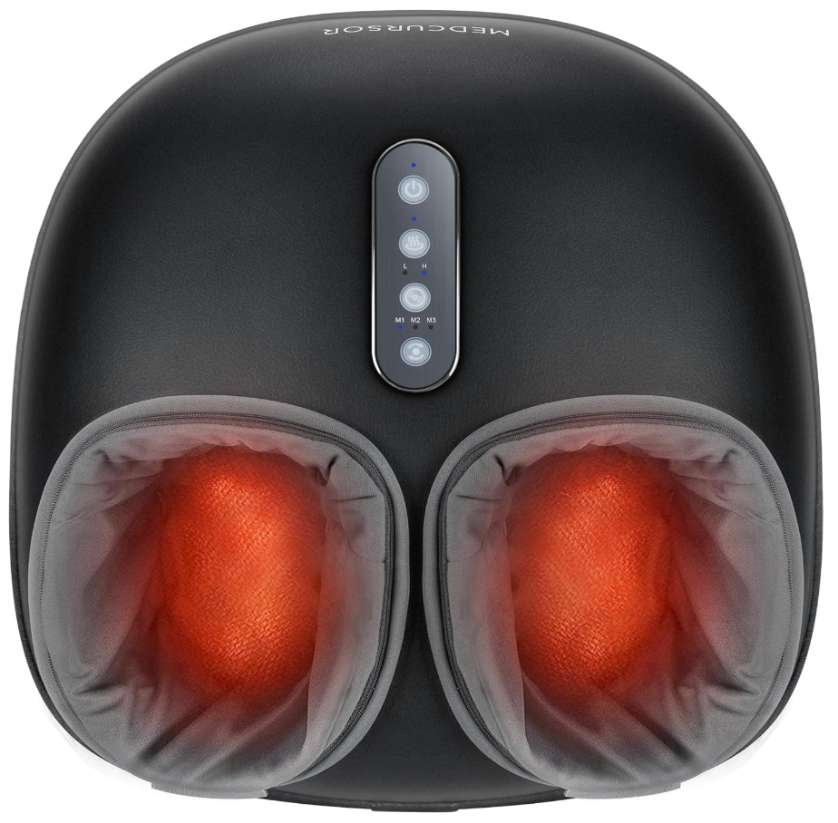 Medcursor Foot Massager with Heat  Shiatsu Feet Massage Machine Delivers Relief for Tired Muscles & Plantar, Deep Kneading Therapy, MultiLevel Settings for Home, Office Use, Size up to 13"