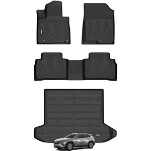 ANBINGO®Floor Mats & Trunk Mat for Tucson 2022 2023 2024 2025 (No Hybrid) All Weather Mats for Hyundai Tucson TPE Car Mat Rugs for Hyundai Tucson Rubber Trunk Carpet for Tucson Automotive Accessories