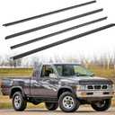 4 Pcs Black Car Outer & Inner Door Window Moulding Trim Weather strip Seal Belt Compatible with Nissan Vehicle 1986-1994 Pickup D21 Hardbody, Replace#80820-01G00 80821-01G00 80834-01G00 80835-01G00
