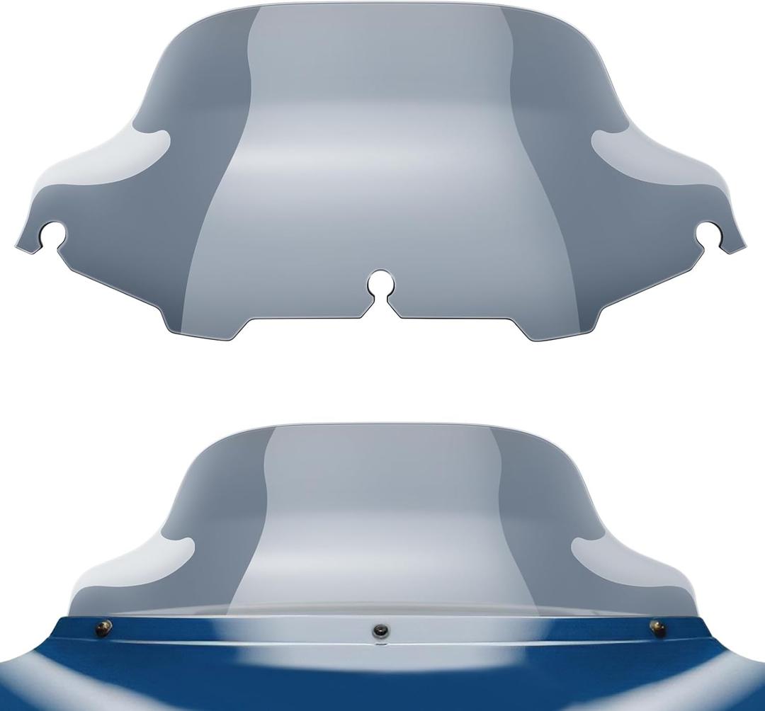 Benlari 8" Smoke Wave Windshield Windscreen Fit for 1996-2013 Harley Davidson Touring Street Glide Electra Glide Tri Glide FLHT FLHX FLHTK FLHTC FLHTCU