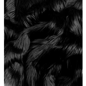 EOVEA Faux Fur Fabric by The Yard 60" Wide | 2.5" Long Pile Shaggy Mohair | Soft Fluffy Fake Fur for Fursuits, Cosplay, Costumes, Sewing, Crafts | Cruelty-Free Plush Fabric(Black, One Yard)