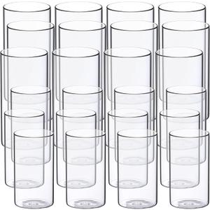 WDHODEC Hurricane Candle Holders 24 PCS, 6" 8" Clear Glass Bud Vases, Cylinder Vase, Pillar Floating Candle Holders for Wedding Birthday Party Centerpiece