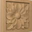 Ekena Millwork ROS03X03X00DGLW Small Dogwood Flower Square Rosette, 3"W x 3"H x 5/8"P, Lindenwood, 1 Count (Pack of 1)
