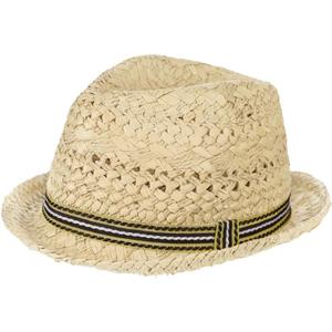 Kids Straw Fedora Sun Hat Short Brim Jazz Trilby Hat Roll Up Summer Travel Beach Panama Cowboy Cap for Boys Girls 2-6 Years (Beige)