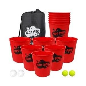 Yard Pong, Outdoor Giant Yard Games Pong Game Set with Durable Buckets and Balls