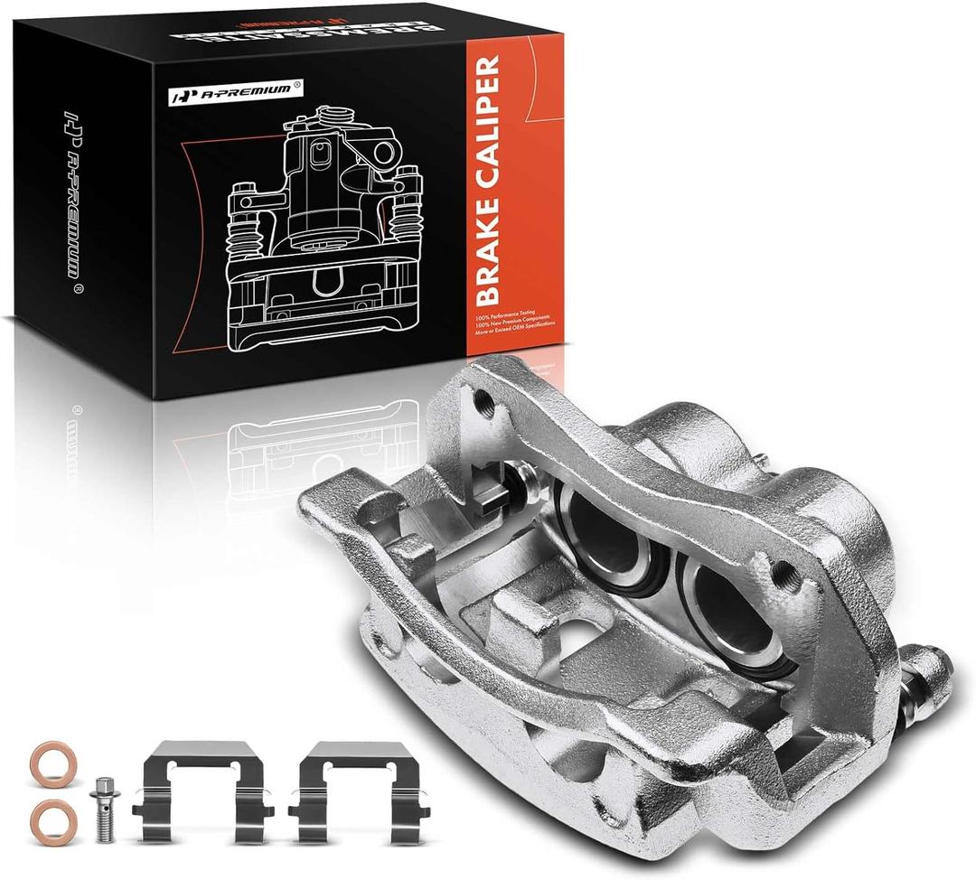 A-Premium Disc Brake Caliper Assembly with Bracket Compatible with Select Kia and Hyundai Models - Sedona 2006-2014, Entourage 2007-2008 - Front Right Passenger Side
