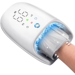 Cooling Hand Massager with Kneading Rollers & Compression - Arthritis Pain Relief, Carpal Tunnel Therapy, Portable Design for Office/Home Use, FSA/HSA Eiligible, Gifts for Women Men