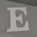 AOCEAN 10 Inch White Big Wood Letters, Unfinished Wooden Letters for Wall Decor, Standing Letters Slices Sign Board Decoration, Craft Home Party Projects (E)
