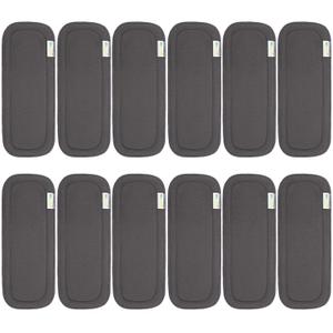 Wegreeco Reusable Soft 5 Layers 12 Pack Charcoal Inserts for Baby Cloth Diaper,High Absorbing Washable Liners (Grey)