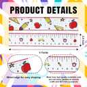 2 x YKW 2 Rolls Pencil Ruler Back to School Wired Edge Ribbon, 2.5" x 5 Yards Burlap Apple Teacher Ribbon for Gift Wrapping Classroom Decorations DIY Crafts (Back to School - Pencil Ruler)