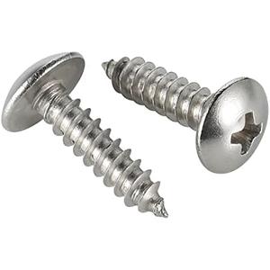 #10 x 3/4" Truss Head Sheet Metal Screws Wood Screws, 304 Stainless Steel 18-8, Self Tapping, 100 PCS