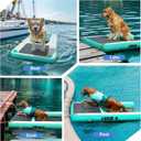 AWSUM Inflatable Dog Water Boat Ramp Large Dock Floating Ladder for Dogs Up to 200lbs On Water Float Steps for Lakes Easy Access Dog Pool Ramp with Anti-Slip EVA, Size: 48x40x6in