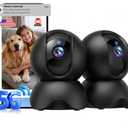K 2.4GHz & 5GHz Indoor Security Camera, 2 Packs Pet/Dog/Baby Security Camera with Phone App, 360° Pan-Tilt WiFi Cameras for Home Security, 2-Way Audio, Night Vision, Auto-Tracking, Privacy Mode