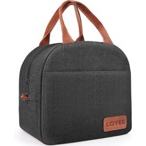 Lunch Bag Lunch Box for Women & Men, Large Capacity Insulated Lunch Bag for Adult, Leakproof Reusable Lunch Tote Bags for Work/Office/Travel/Picnic (Black)