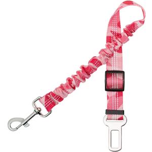 3 Pack Dog Seat Belt for Car - Adjustable Dog Car Safety Harness, Elastic Cushioning Seatbelt Leash, Reinforced Metal Buckle Anti-Tangle Design, for Small and Medium Pets (Pink)