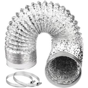 Dryer Vent Hose Air Ducting: 4 Inch 8FT Flexible Aluminum PVC Insulated Duct for Ventilation Heating Exhaust HVAC