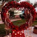 VIHOSE 6.6ft Large Metal Heart Arch Stand and Will You Marry Me LED Neon Light Sign Wedding Hanging Wall Decor for Proposal, Bridal, Engagement and Birthday Party(White)