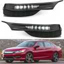 munirater Fog Lights Kit with Bezel Switch Wires Replacement for Accord 2016-2017 Sedan 4Dr
