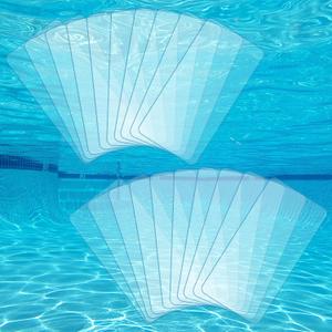 Aulock 20pcs Self-Adhesive Underwater Pool Liner Repair Patch, 4" x 7.8" | Clear PVC Vinyl Patch Kit, for In-ground & Above Ground Pool Liner, Inflatable Hot Tubs & Floats