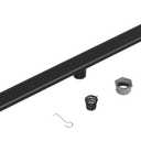 Neodrain 48-Inch Black Linear Shower Drain with Removable Quadrato Pattern Grate, Heavy-Duty 304 Stainless Steel Rectangle Shower Floor Drain, linear drain with Leveling Feet,Hair Strainer,Matte Black