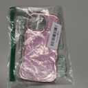 FABSPARK Case for iPhone 14 Pro Max,Crystal Diamond Rhinestone Shiny Bling Sparkly Glitter,Glossy Luxury Electroplated Curly Wavy Frame Wave Case,Aesthetic Cute for iPhone 14 Pro Max,Pink