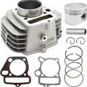 Anxingo 52.4mm Aluminum Cylinder Big Bore Kit with Piston Kit and Gaskets, Replacement for Lifan 125cc LF125 Horizontal Engines CRF Dirt Pit Bike ATV