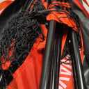 7x7/16x10/20x10ft Backstop Net, Ball Stop Net with Handbag, Fix Sports Net Barrier by 4 Spike&2 Sandbag, Sports Practice Barrier Net for Baseball, Softball, Lacrosse Train, Backstop Net for Backyard (Red and Black)