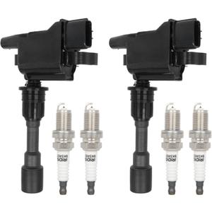 ECCPP 2 Ignition Coils with 4 Iridium Spark Plugs,UF408,coils packs,for mazda Miata 2001 2002 2003 2004 2005 L4 1.8L,UF408,50087,5C1208