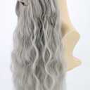 Topcosplay Men Wigs and Beard Set Long Gray Cosplay Halloween Costume Party Wizard Wig