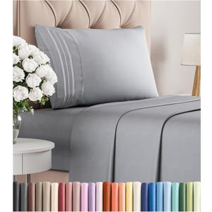 Twin XL Size 3 Piece Sheet Set - Comfy Breathable & Cooling Bed Sheets Set - Hotel Luxury Bedding for Women, Men, Kids, Teens, Boys & Girls - Deep Pockets, Soft, Wrinkle Free - Oeko-Tex - Steel Blue