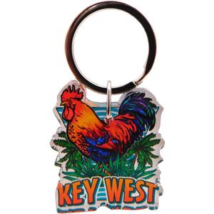 Westmon Works Key West Rooster Keychain Acrylic Fob and Metal Ring Souvenir with Legend Card Souvenir of the Florida Keys, Made in the USA