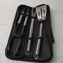 Amazon Basics 4-Piece Stainless Steel Barbeque Grilling Tool Set with Carry Bag