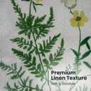 Green Floral Throw Pillow Covers 18x18 - Faux Linen Botanical Wildflower Decorative Cushion Case, Double Sided Farmhouse Spring Decor for Sofa Couch Living Room (1 Pack, No Insert)