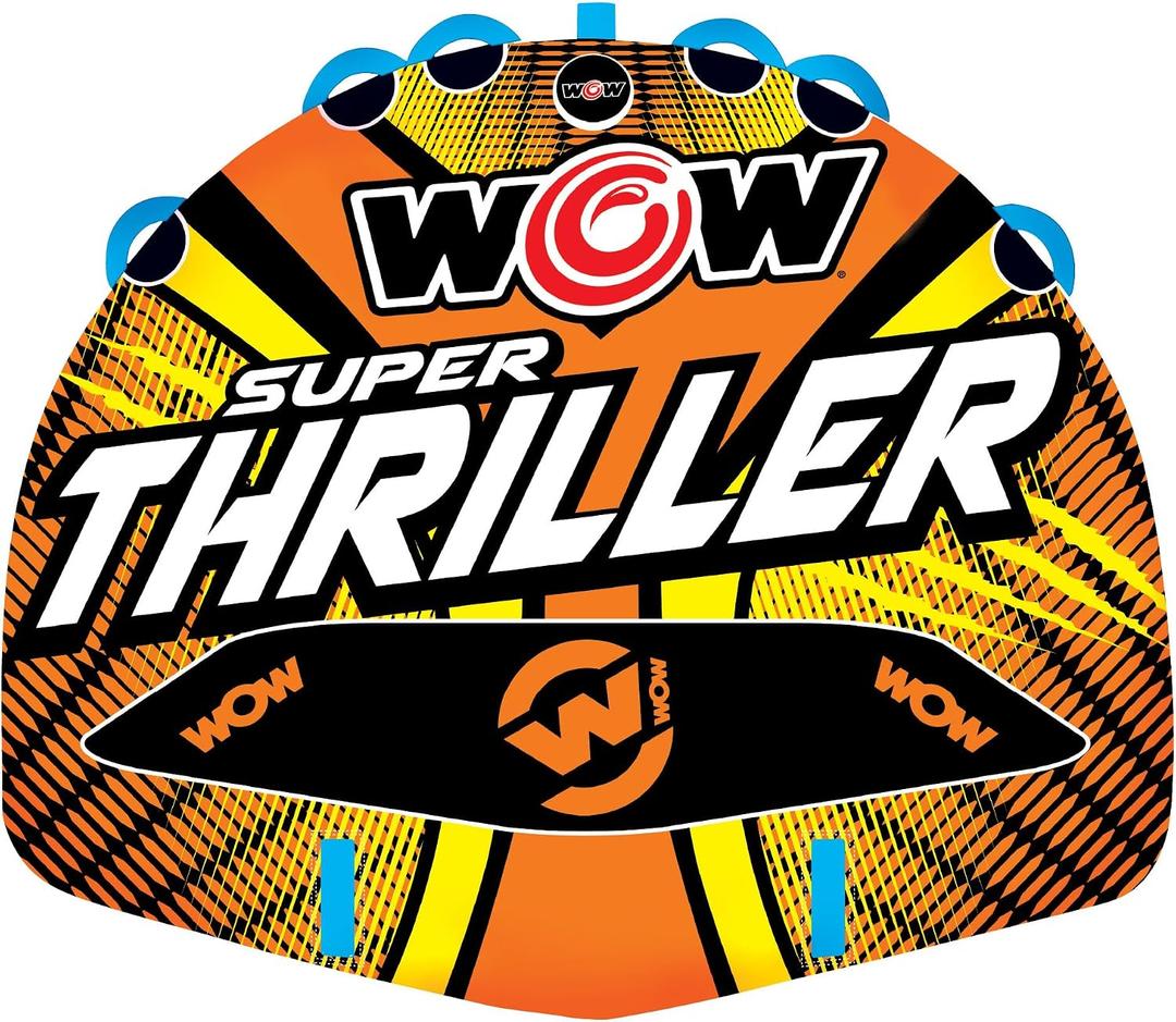 Wow Sports Thriller Towable Deck Tube for Boating Adults, Tubing Boat Inflatable for Water Sports, 3 person