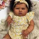 Reborn Toddler Dolls Black Girl 24 Inch Lifelike Black Reborn Baby Doll with Curly Hair Realistic Toddler Dolls Girl Weighted Real Life Reborn Doll Toys with Accessories Birthday Gift for Kids