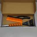 EcoNour 27" Car Snow Brush and Ice Scrapers for Car Windshield (2 Pack) | Scratch Free Bristle Head Snow Brush & Tough Window Snow Scraper with Aluminium Body | Snow Removal Winter Car Accessories (Blue & Orange)