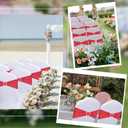 Red Chair Sashes 60 Pack Spandex Red Sashes for Chairs Universal Spandex Chair Sashes Bands with Heart Buckle Slider for Wedding Banquet Party Decorations