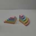 Decorably Pastel Rainbow Bookends for Kids - 1 Set Non-Skid Wooden Rainbow Book Ends for Baby's Nursery, Classroom