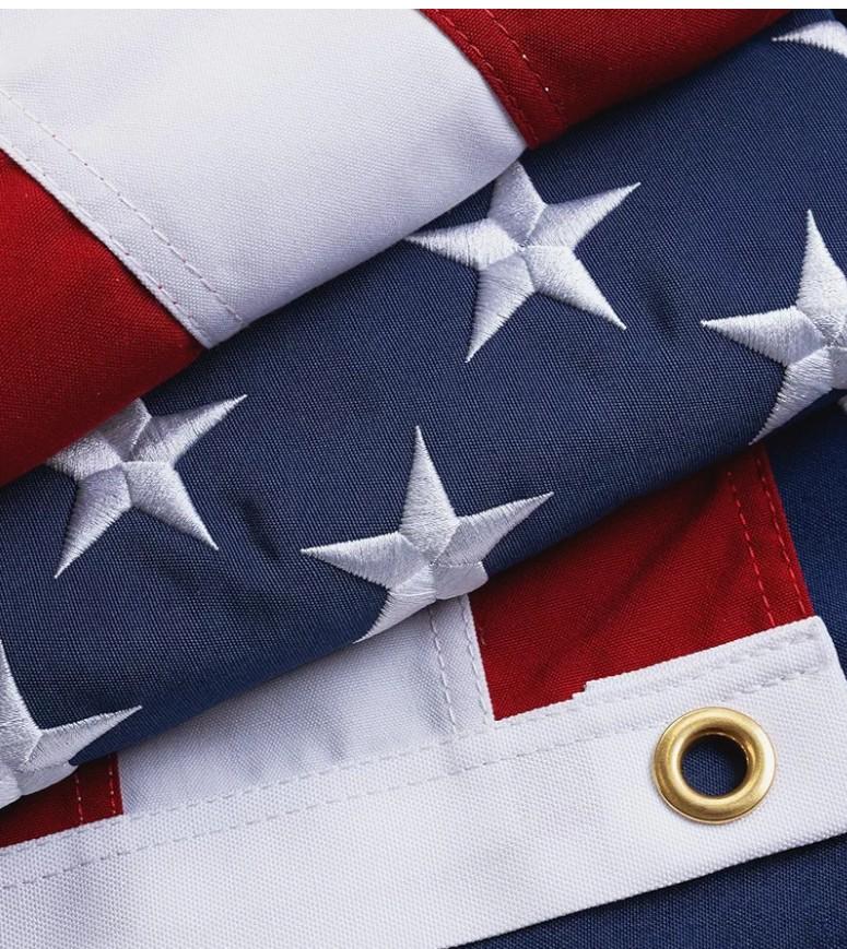 American Flags 3x5 Ft New Cotton USA Flag Heavy Duty Outdoor Fade Resistant Embroidered Stars