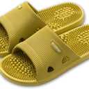 Acupressure Massage Slippers for Plantar Fasciitis for Women Acupuncture Slippers Arthritis Neuropathy Pain Relief Non-Slip Massage Sandals Womens Stress Relief Gifts for Bath (US Women 5.5-6, Yellow)