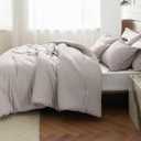 Bedsure King Size Comforter Set - Taupe Soft Bedding for All Seasons, Cationic Dyed Bed Set, 3 Pieces, 1 King Size Comforter (104"x90") and 2 Pillow Shams (20"x36"+2")