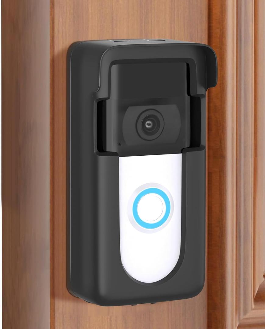 Adhesive Doorbell Mount Compatible with Ring Video Doorbell 1/2/3/3 Plus/4/(2020 Release)/(2023 Release), No-Drill Door Mount Cover Holder Accessories, Easy Installation, Not Block Doorbell Sensor