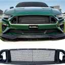 WildWell Mustang Grill For Ford Mustang 2018-2023 Front Upper Hood Grill Mesh Style Black