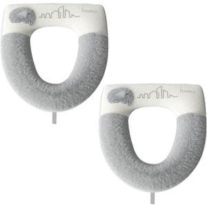 2 Pieces Plush Thickened Toilet Seat Cushion, Washable, Reusable, Soft, Skin Friendly, Warm and Comfortable Universal Toilet Seat Cushion.
